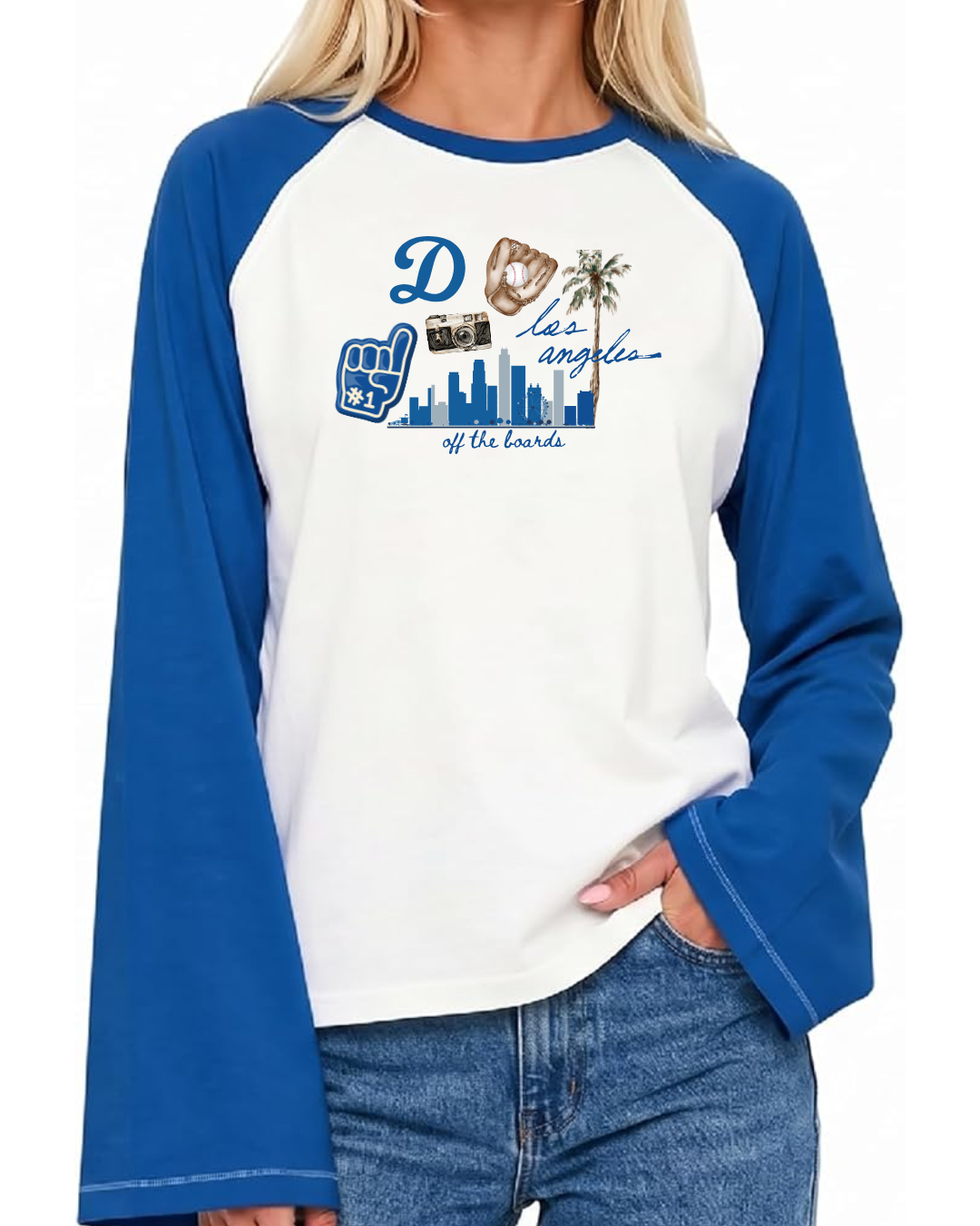Los Angeles Baseball Collage Long Sleeve Tee