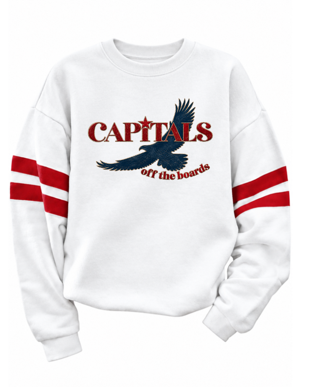 Capitals Stripe Sleeve Crewneck
